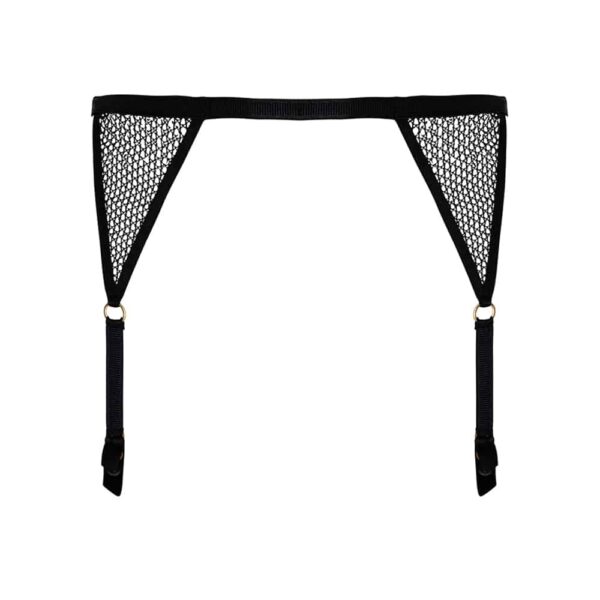 Liguero negro con malla media BRACLI en Brigade Mondaine