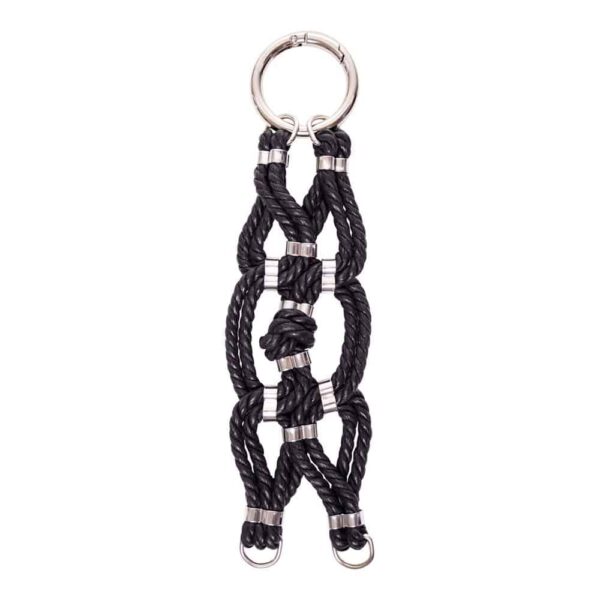 Shibari bondage red knotted rope bracelet Figure of A at Brigade Mondaine