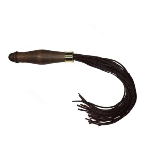 Leather whip with beech wood and gold plated brass handle THE MODEL TRAITOR at Brigade Mondaine