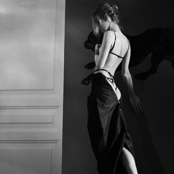 COUTURE DE NUIT - Kate Playsuit Black Черное боди Кейт от couture de nuit.