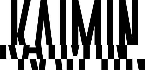 KAIMIN-Markenlogo mit versetzter typografischer Schrift