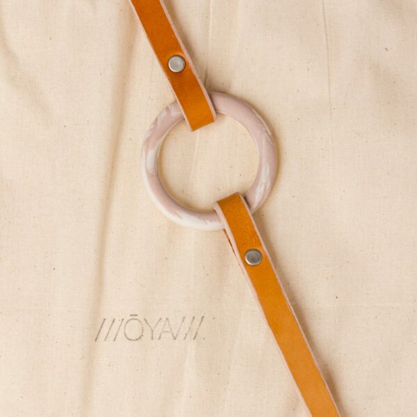 Necklace OYA orange ring Marble in the center of the necklace made of pink and white porcelain from adele brydges at brigade mondaine.
