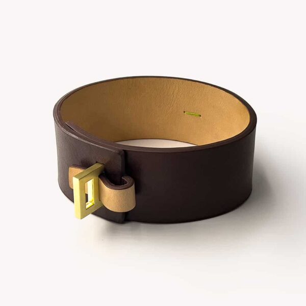 SPNKD - Collier et Laisse Cherish Chocolat Or Gros choker de la marque SPNKD couleur chocolat aux finitions 24 carats