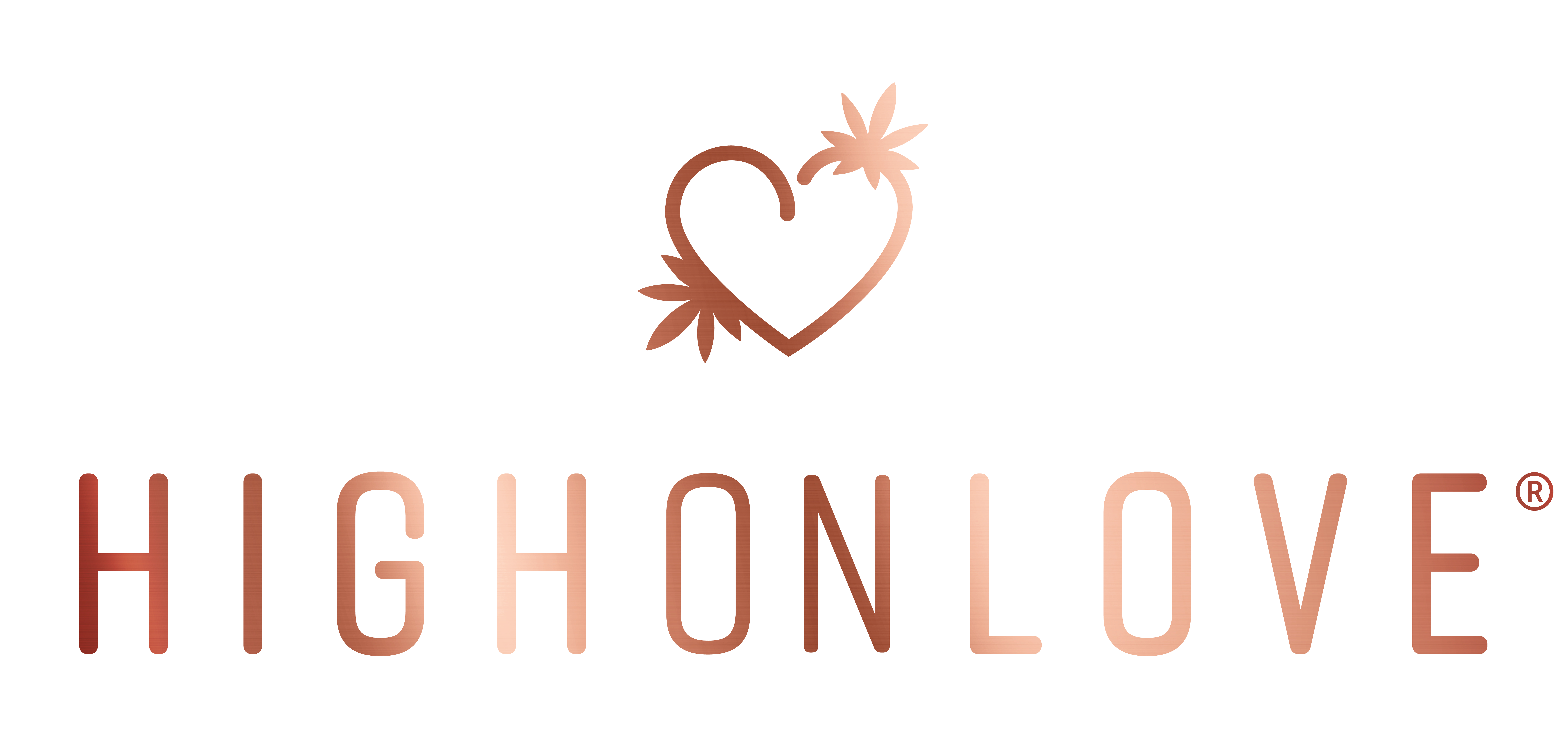 Логотип Highonlove в розово-золотом цвете