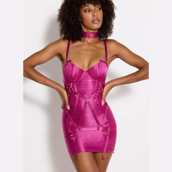 BORDELLE-Adjustable-Bondage-Angela-Dress-Magenta-06 BORDELLE-Adjustable-Bondage-Angela-MAGENTA