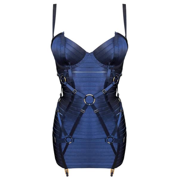 Bordelle adjustable Bondage Angela dress navy blue