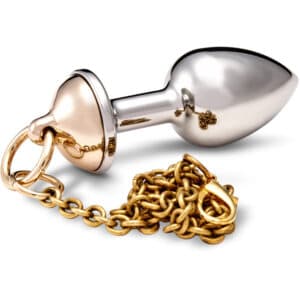 Anal plug ROSEBUDS® with bronze nipple, 30 cm chain. Luxury anal jewelry for men and women, designed to offer intense, refined stimulation with ideal penetration and weight.