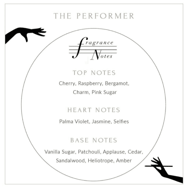 The Performer - Bougie - Description Description de la bougie performer à base de cerise, framboise, bergamote, charme et sucre rose.