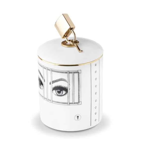 LDC - Prisoner Scented Candle Scented candle with imprisoned eyes drawn in black and white