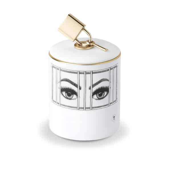 LDC - Prisoner Scented Candle Scented candle with imprisoned eyes drawn in black and white