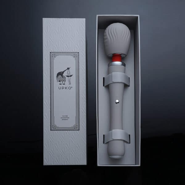 Wand Vibrator Wasserdicht Grau Silikon mit Harnisch Oberschenkelgurt Robuster Fünf-Frequenz-Motor und intuitive Fernbedienung mit einer Reichweite von bis zu 10 Metern für die Fernsteuerung.