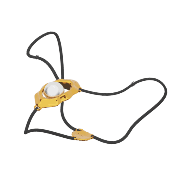 Joyería para clítoris UPKO "Moist Eyes" con estimulador ergonómico y cuenta rodante. Tanga ajustable, detalles dorados, aleación de zinc hipoalergénica para una estimulación y comodidad óptimas.