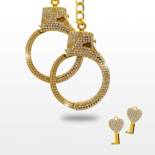 Esposas doradas con llaves.