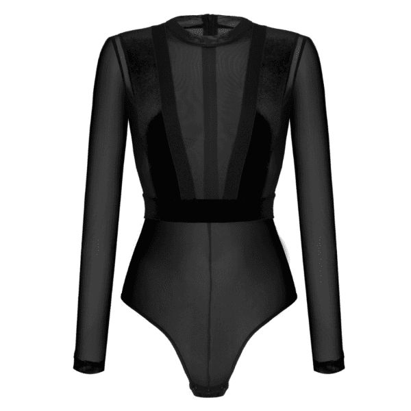 UNDRESS CODE - Body It Suits You Packshot d'un body transparent et noir.