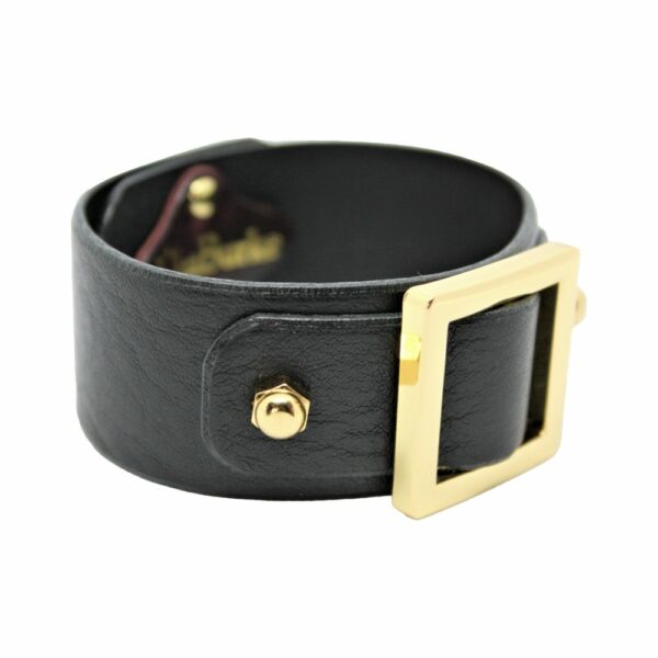 UNA BURKE - Square Slide Stacking Armband Schwarz Packshot auf weißem Hintergrund des Armbands square slide stacking.