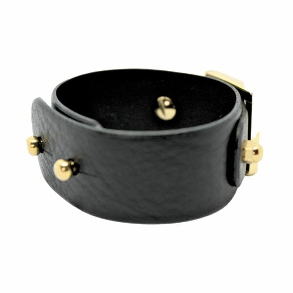 UNA BURKE - Square Slide Stacking Armband Schwarz Packshot auf weißem Hintergrund des Armbands square slide stacking.
