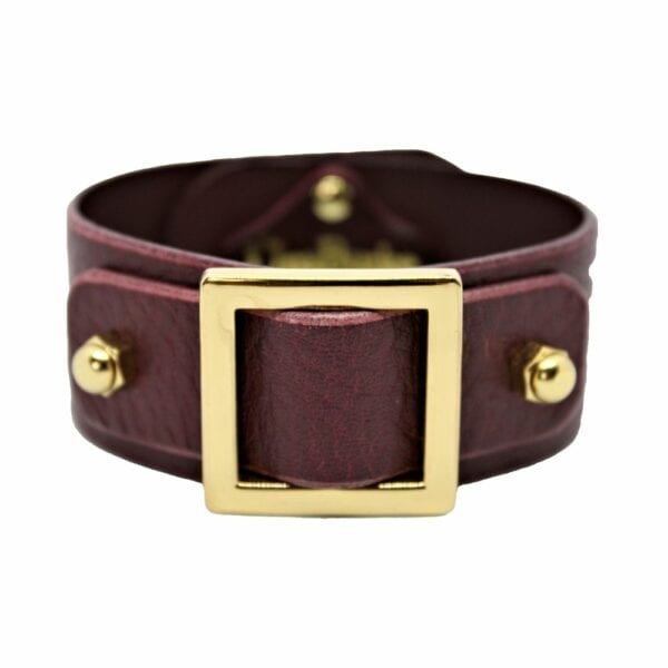 UNA BURKE- Square Slide Stacking Bracelet MerlotG Packshot on white background of the square slide stacking bracelet.