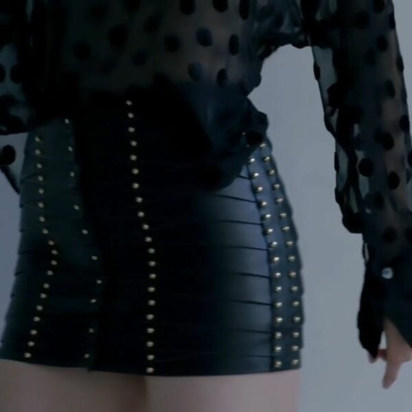 UNA BURKE - Falda de cuero con cordones Falda Una Burke de cuero negro.
