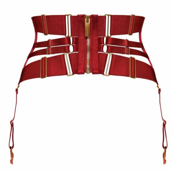 BORDELLE NEW SIGNATURE (108) Packshot du Dos du Serre-Taille Porte-Jarretelles couleur Rouge