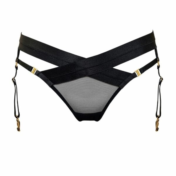 BORDELLE NEW SIGNATURE (110) Packshot du Devant de la Culotte Porte-Jarretelles couleur Noir