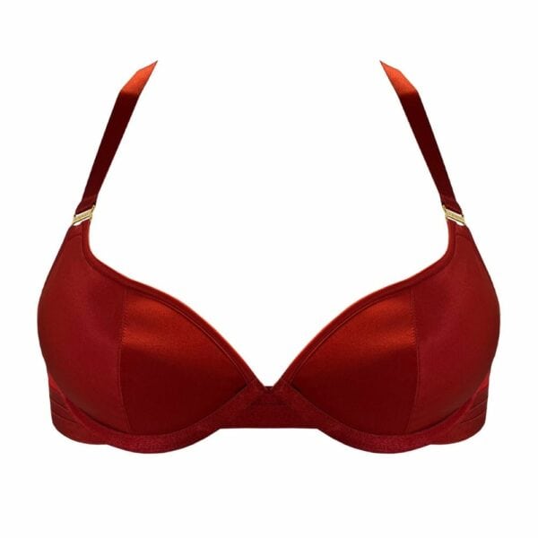 Red Silk Push-Up Bra Front Packshot