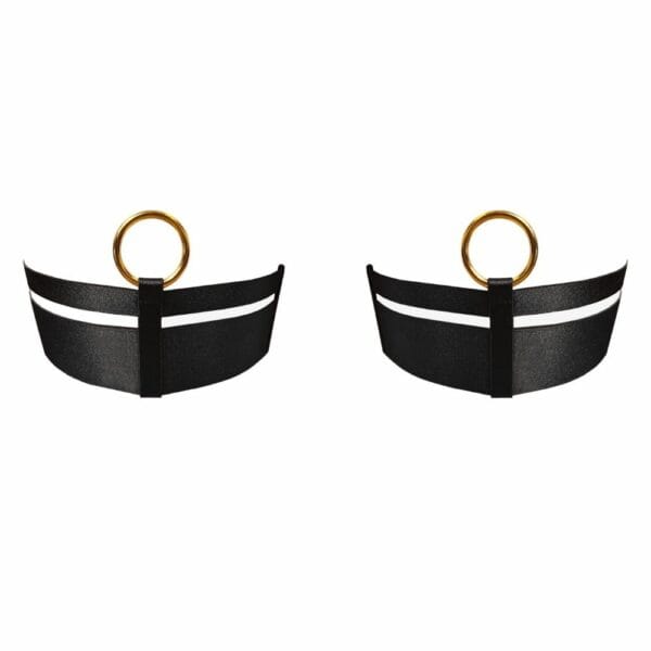 Packshot of the Front of the Wide Strap Garters color Black