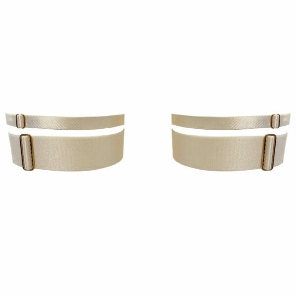 BORDELLE NEW SIGNATURE (165) Packshot du dos des Garters Wide Strap couleur Crème