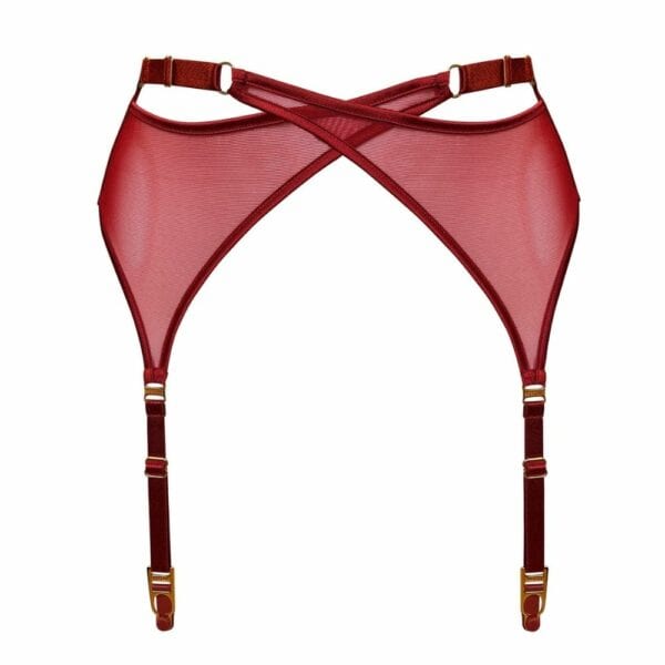 BORDELLE NEW SIGNATURE (46) Packshot du Devant du Porte-jarretelles Wrap Rouge
