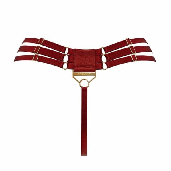BORDELLE NEW SIGNATURE (57) Packshot du Dos du String Multi-Sangles couleur Rouge