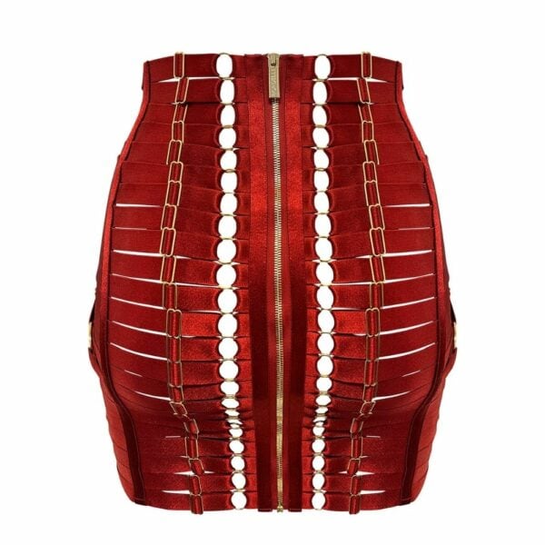 BORDELLE NEW SIGNATURE (72) Packshot du Dos la Jupe Waspie Harnais couleur Rouge