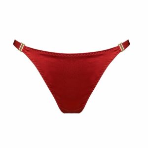 Packshot du Devant du String en Satin de Soie couleur Rouge