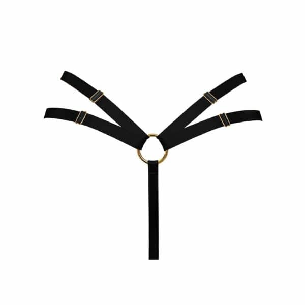BORDELLE NEW SIGNATURE (86) Packshot von der Rückseite des String Harness Farbe Schwarz