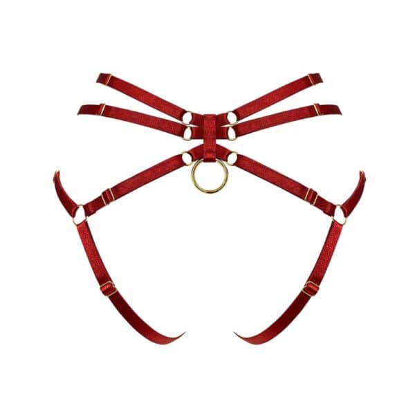 БОРДЕЛЬ НОВАЯ ПОДПИСЬ (90) Снимок спины Red Open Harness Brief