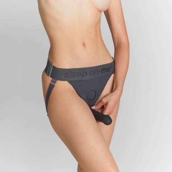 STRAP-ON-ME - Lingerie Harness Unique Grey Серый мягкий страпон из микрофибры с нейлоном и эластаном Совместим со всеми фаллоимитаторами и страпонами Strap-on-me