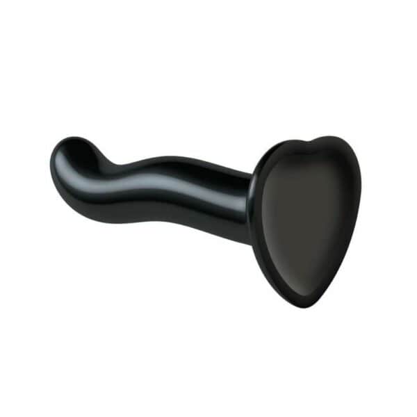 STRAP-ON-ME - Dildo Point P&G Dildo Point P&G de Strap-On-Me en silicone noir, avec courbure ergonomique pour stimuler le Point G et le Point P. Ventouse puissante pour une fixation sur surface plane et une utilisation mains libres.