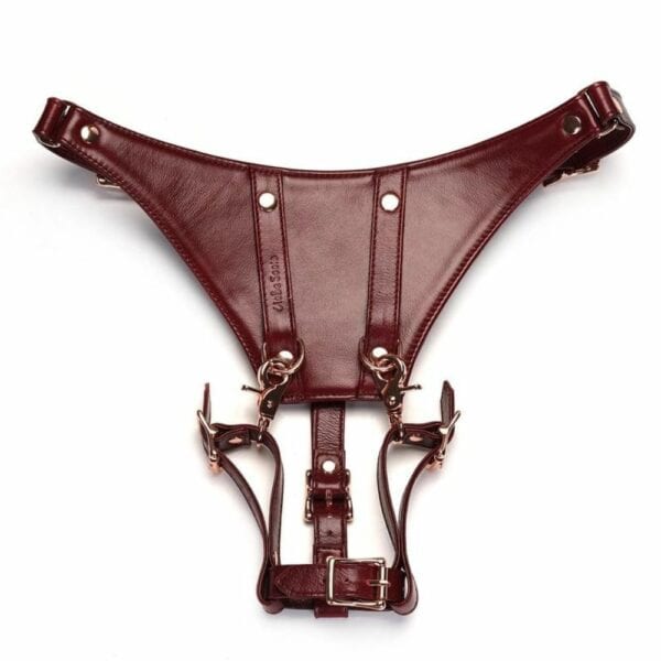 Red Leather Harness Belt Front Packshot