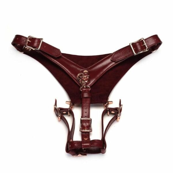 Packshot of a Back Leather Harness Belt in Red