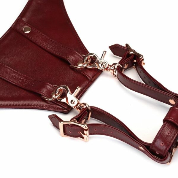 Detail of Red Leather Harness Belt Front Packshot