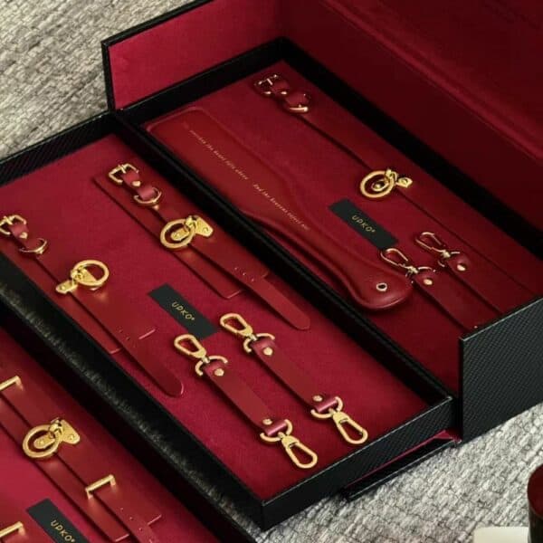 Foto von'einem Koffer Farbe Schwarz von'Bondagezubehör Farbe Rot