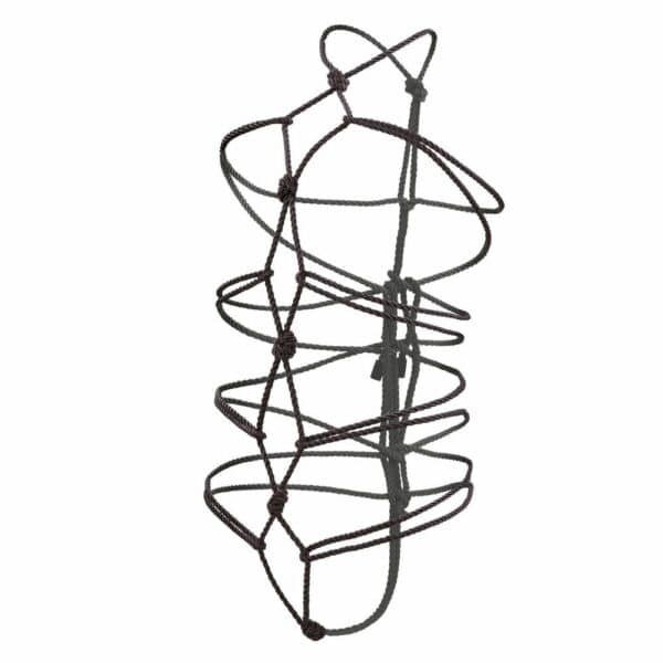 Corde Bondage Shibari Noir 10m en coton et polyester détail en alliage de zinc sans nickel