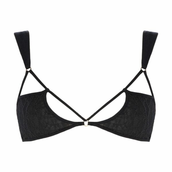 Black Triangle Bra with Lace Straps Packshot