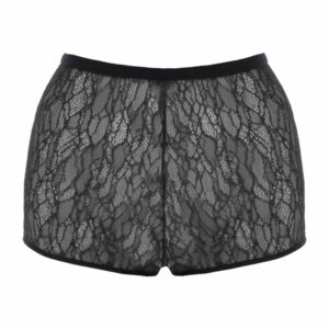 Packshot du Devant d'un Shorty en Dentelle Couleur Noir