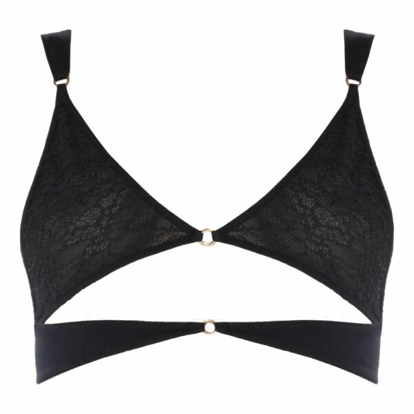 Packshot du Devant d'un Soutien-Gorge sans Armature couleur Noir avec Dentelle