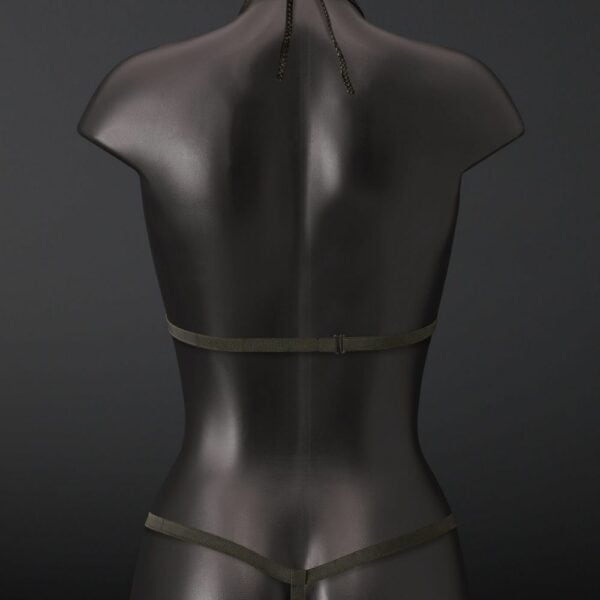 Foto Model Rücken Body Leder Serpens Schwarz Detail auf dem Zip