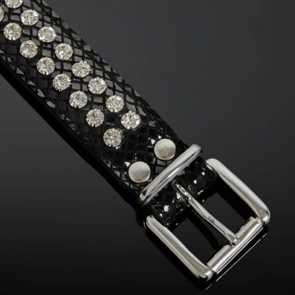 Foto Packshot Hebilla y detalle de cristal GAG Cuir Serpens Piel de vaca y silicona Negro