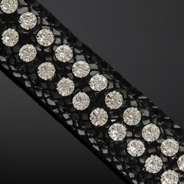 Foto Packshot Cristaux Detalle GAG Cuir Serpens Piel de Vaca y Silicona Negro y Cristaux