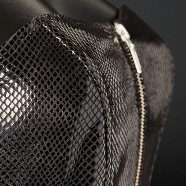 Photo Packshot Corset Cuir Vache Embossé Noir Serpens
