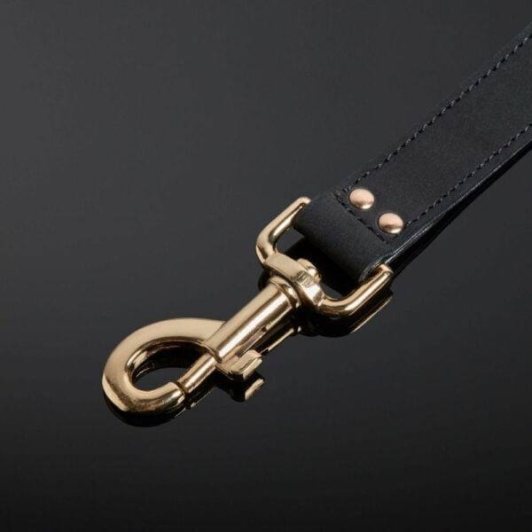 Black Nubuck Leather Leash Detail on the Packshot Buckle