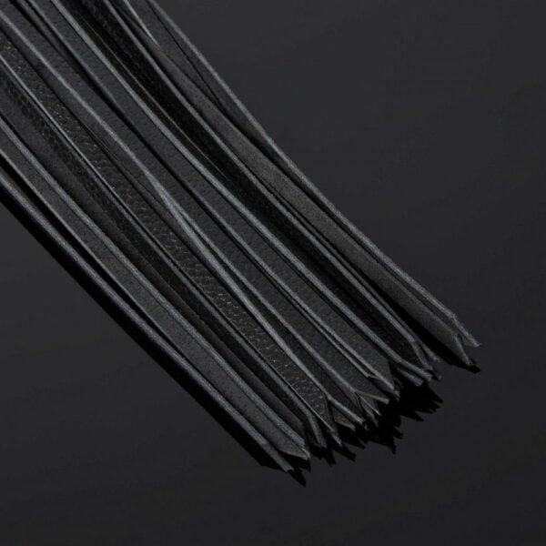 Detail on the straps of the Packshot d'une Martinet with Black Leather Straps and Silver Crystal Handle