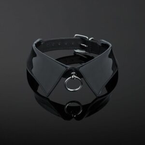 Photo Packshot Collier Bondage Cuir Vernis Noir